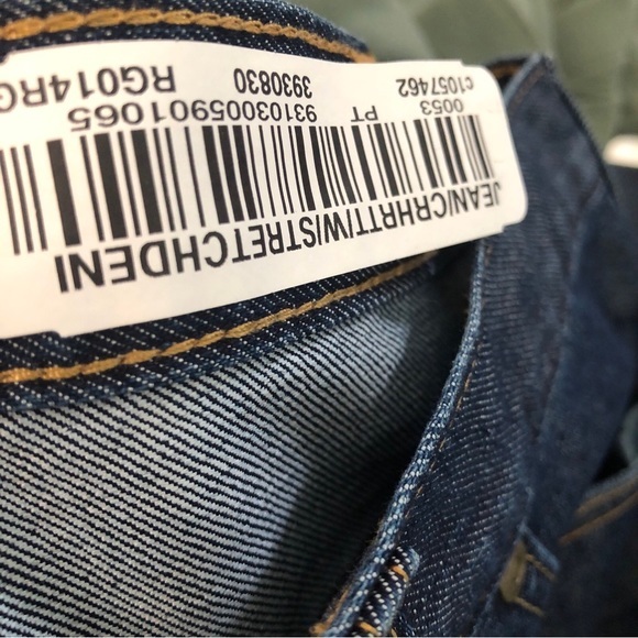 Carheart jeans size 14 NWT  WOMEN  NEW DARK‎ BLUE DENIM #MC D - Picture 5 of 8